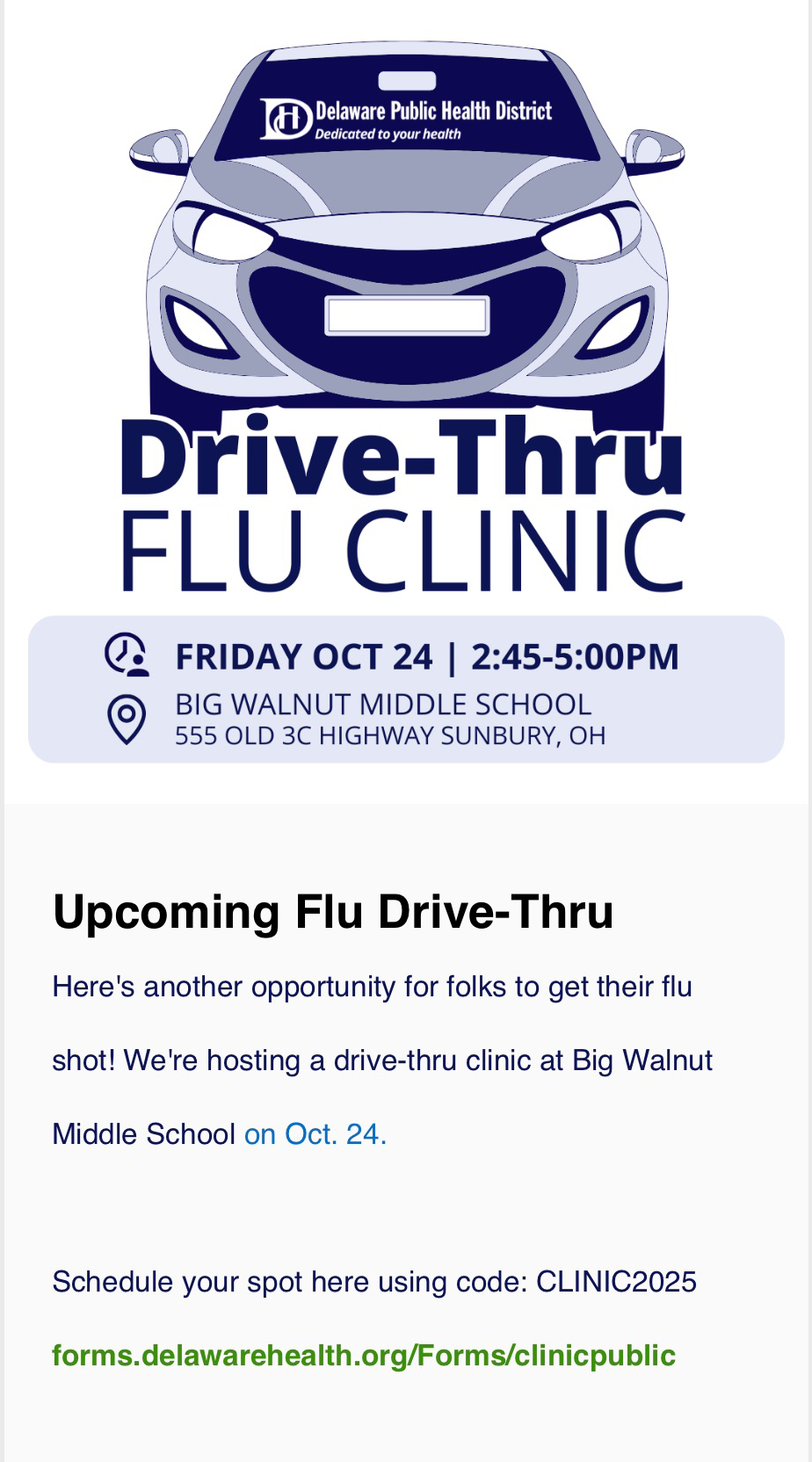 FLU SHOT Driveup 2025